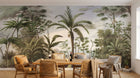 Design SL0521 — Papier peint Paysage tropical palmiers vintage aquarelle — Novomur