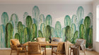 Design SL0822 — Papier peint Cactus colombiens vert pop aquarelle — Novomur