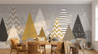Design SL0869 — Papier peint Sapins motifs scandinave neige enfant — Novomur