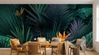 Design ZX0500 — Papier peint Jungle sombre oiseaux paradis bananiers — Novomur