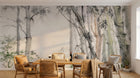 Design ZX0530 — Papier peint Foret bambous aquarelle beige — Novomur