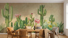 Design ZX0531 — Papier peint Cactus fleurs roses dunes desertiques — Novomur