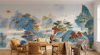 Design ZX0551 — Papier peint Paysage chinois pagode montagnes karstiques — Novomur