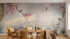 Design ZX0560 — Papier peint Magnolia oiseaux foret lac chinois — Novomur