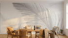Design ZX0674 — Papier peint Plumes blanches gros plan minimaliste — Novomur