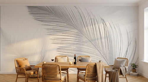 Design ZX0674 — Papier peint Plumes blanches gros plan minimaliste — Novomur