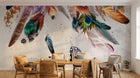 Design ZX0685 — Papier peint Plumes multicolores attrape-reves boho — Novomur