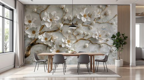 Design A0104 — Papier peint Floral Pivoines et Roses - Collection 1 — Novomur
