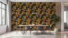 Papier peint Marbre Géométrique A0247 en situation — Terrazzo brun éclats ocre — Design A0247