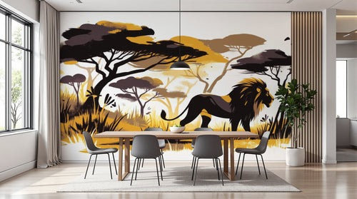 Design A0527 — Papier peint Safari Savane Aquarelle — Novomur