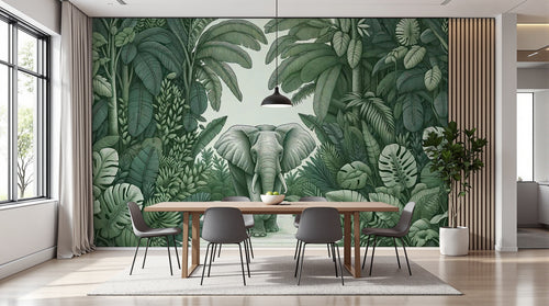 Design A0571 — Papier peint Jungle Tropicale Dense Aquarelle — Novomur