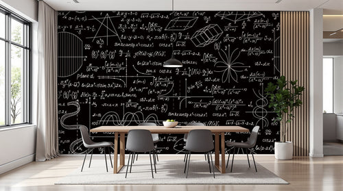 Design SL0117 — Papier peint Tableau Noir Mathématiques — Novomur
