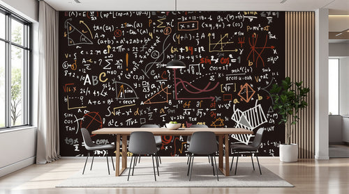 Design SL0674 — Papier peint Tableau Noir Mathématiques — Novomur