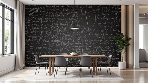 Design SL0676 — Papier peint Tableau Noir Mathématiques — Novomur