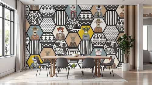 Design ZX0371 — Papier peint Géométrique Triangles et Losanges - Collection 2 — Novomur