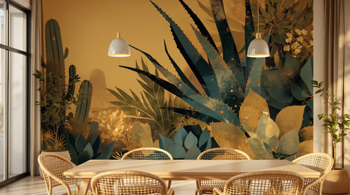 Design A0685 — Papier peint Paysage Désert et Cactus — Novomur