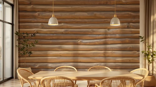Design D0890 — Papier peint Bois Rustique Brun - Collection 2 — Novomur