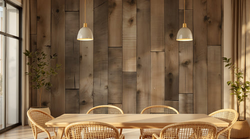 Design D0996 — Papier peint Bois Rustique Brun - Collection 2 — Novomur