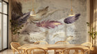 Design SL0005 — Papier peint Plumes variees fond gris texture — Novomur