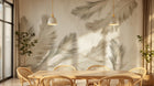 Design SL0547 — Papier peint Plumes beige duveteuses fond blanc — Novomur