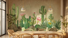 Design ZX0531 — Papier peint Cactus fleurs roses dunes desertiques — Novomur