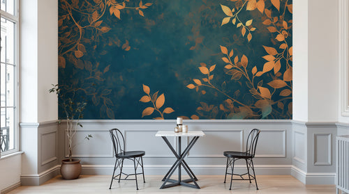 Design A0015 — Papier peint Botanique Feuilles Dorées — Novomur