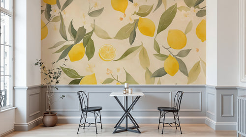 Papier peint Fruits Agrumes Beige - Sur mesure - Design A0094