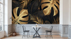 Design A0153 — Papier peint Palmier Tropical Doré Luxe - Collection 2 — Novomur
