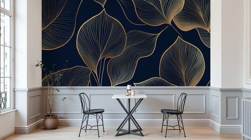 Design A0614 — Papier peint Art Déco Éventails et Or - Collection 1 — Novomur
