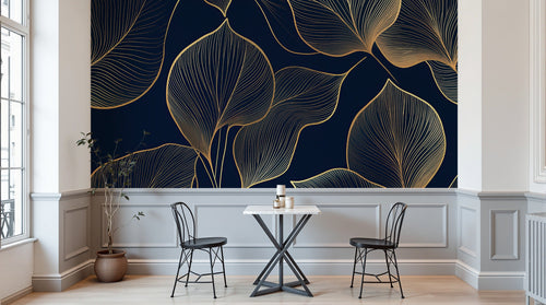 Design A0614 — Papier peint Art Déco Éventails et Or - Collection 1 — Novomur