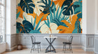 Design A0875 — Papier peint Palmier Tropical Doré Luxe - Collection 2 — Novomur