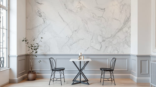 Design AS0546 — Papier peint Marbre Blanc Classique - Collection 1 — Novomur