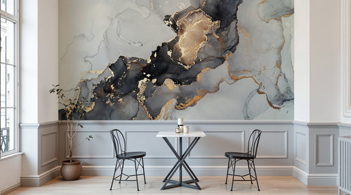 Design C0413 — Papier peint Marbre Noir et Or Luxe - Collection 2 — Novomur
