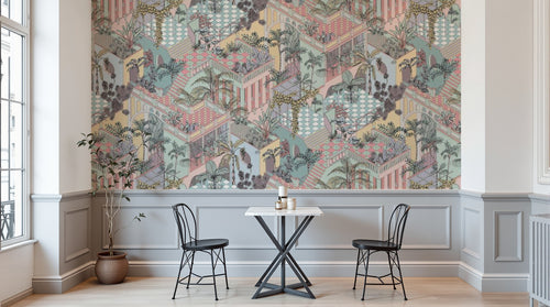 Design D0168B — Papier peint Art Déco Éventails et Or - Collection 2 — Novomur