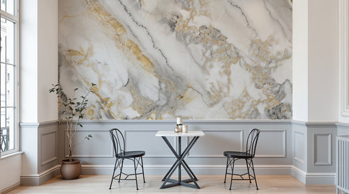 Design D0312 — Papier peint Marbre Blanc Classique - Collection 2 — Novomur