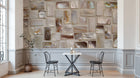 Design L0724 — Papier peint Mosaique nacre rose et beige — Novomur