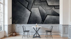 Design SL0098 — Papier peint Plaques metal fissures gris industriel — Novomur
