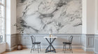 Design SL0190 — Papier peint Marbre Carrara blanc veines grises — Novomur