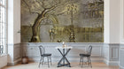 Design SL0658 — Papier peint Relief 3D arbre lampadaire ville beige — Novomur