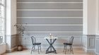 Design ZX0592 — Papier peint Bandes horizontales blanches gris texturees — Novomur