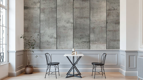 Design ZX0766 — Papier peint Panneaux beton gris bandes industriel — Novomur