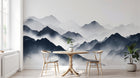 Design A0157 — Papier peint Asie Encre Noire Montagne — Novomur