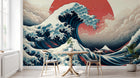 Design A0382 — Papier peint Mont Fuji et Hokusai — Novomur
