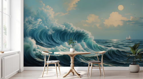 Design A0640 — Papier peint Mont Fuji et Hokusai — Novomur