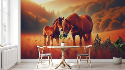 Design A0798 — Papier peint Chevaux — Novomur