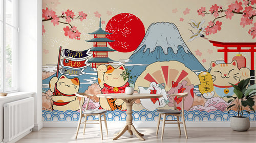Design AS0707 — Papier peint Mont Fuji et Hokusai — Novomur