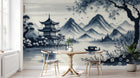 Design F0193 — Papier peint Asie Encre Bleue — Novomur