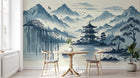 Design F0241 — Papier peint Asie Encre Bleue — Novomur