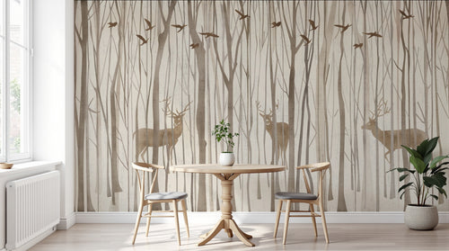 Design FC078 — Papier peint Forêt Pins et Sapins - Collection 3 — Novomur