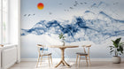Design SK0162 — Papier peint Asie Encre Bleue — Novomur